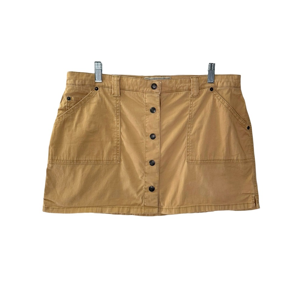 Abercrombie & Fitch Mini Skirt Women M Tan Khaki Button Front Utility Gorpcore